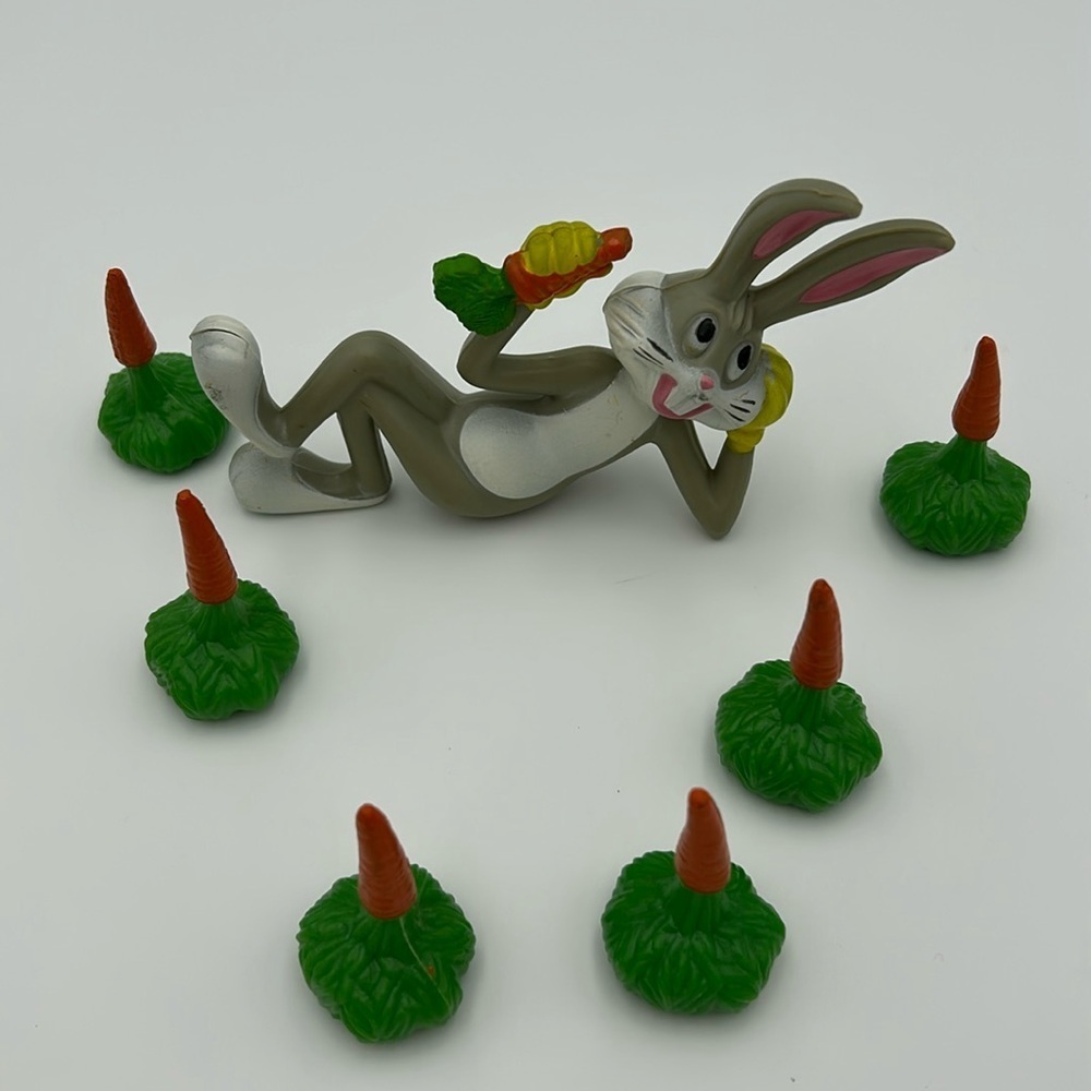 Vintage 1978 Warber Bros Wilton Cake Topper Bugs Bunny Carrots Candle Holders